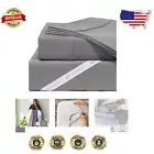 3-Piece Twin Bamboo Sheet Set with Patented Corner Straps - Stay-On Luxury