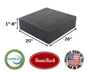 FoamRush 20" x 26" Charcoal High Density Upholstery Foam Wheelchair Cushion USA