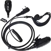 [HYS] Radio Earpiece Security Headset Compatible with Baofeng UV-5R BF-888S Quansheng UV-K5 UV-K5(8) Kenwood TH-F7 TK-2100 2-way radio, G-shape with Microphone (G-1)