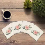 Teal Daisy Pattern |Drink Coaster Set