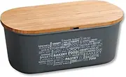KESPER® Bread Box with Bamboo Chopping Board – Material: Plastic (PET), Bamboo – FSC® Certified, Dishwasher Safe, Hygienic & Tasteless, Dimensions: 34 x 14 x 18 cm, Dark Grey | 38501