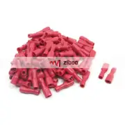 100 Pcs FDFD1-187 Red Female Spade Crimp Fully Insulated Terminals #