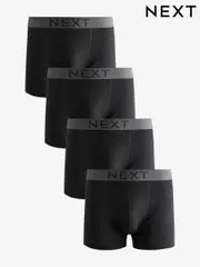 Black 4 pack 100% Cotton Trunks (AL9271) | $36