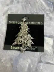 Vintage Christmas Tree Crystals Pave Statement Brooch NEW