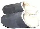 Vionic Mens Size 11 Bridges Alfons Mule Slipper Charcoal Fur Lined Suede Slide