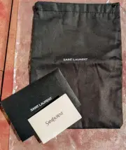 Saint Laurent (YSL) Small Black Cotton Drawstring Dust Bag w/Lining ~ 10" x 7"
