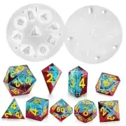 Upgraded 9 Piece Polyhedral Dice Mold, 7 DND Dice Set Mold & Pendant Crystal