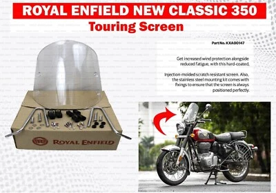 Royal Enfield Touring Screen With Fittings For "New Classic 350 Reborn "