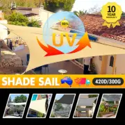 Heavy Duty Sand Shade Sail Cloth Rectangle Sun Outdoor Canopy Awning Shadecloth
