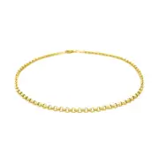10k Solid Yellow Gold Rolo Anklet 2.3mm Width 10" Length
