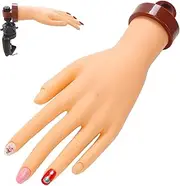 Practice Hand for Acrylic Nails, Nail Practice Hand with Support Stand, Flexible Mannequin Hands, Practice Nail Hand to Practice Fake Nails for Home Salon
