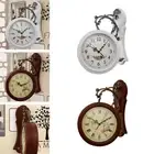 Double Sided Wall Clock Hanging Clocks Kitchen Farmhouse Silent Grand Central