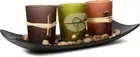 Decorative Votive Candle Holders, Vintage Decor Flameless Candlescape Set, 3 LED