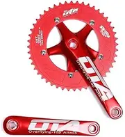 [OTA] Single Speed Crankset 48T 170mm Crankarms 130 BCD Folding Bike Crankset with Protective Cover for Single Speed Bike, Track Road Bicycle, Fixed Gear, Fixie, Dahon