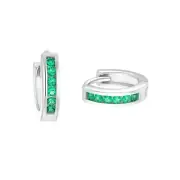 Princess Lillifee Children Earrings Creole Silver Zirconia Green 2036982