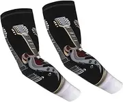 [FHEDVBN] electric guitar Arm Sleeves Compression Arm Covers for Men Women Outdoor Sun Sleeves Cooling Sports Sleeve, Black