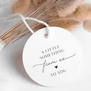 ThreeKin Pack of 50 Thank You Gift Tags, 2.5" Circle With Pre-Punched Hole - Perfect for Weddings, Parties, Baby Showers, Events | Hanging Tags for Gift Wrapping