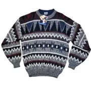 Todays News Crew Neck Grandpa Sweater Biggie Cosby Mens L 90s USA Dad NOS