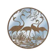 Willow & Silk Large Lasercut Flamingos w/ Mirror Indoor Wallart