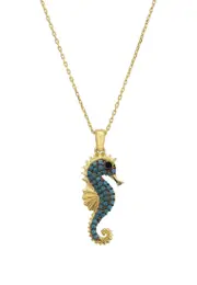 LATELITA Seahorse Turquoise Pendant Necklace Gold silver One Size
