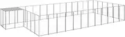 Dog Kennel Silver 22.99 m² Steel,Dog Kennels & Runs 62.8KG-3082223