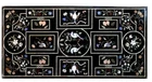 6'x3' Black Marble Side Corner Centre bird Coffee Table Top Mosaic inlay k2