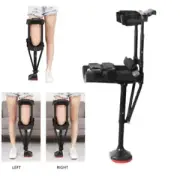 FREE Hands-free Knee Walker Pain Free Knee Crutch Universal Adjustable Fit Black