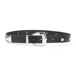 [The Frankie Shop] The Frankie Shop-Black Silver Perth Studded Cow Leather Belt-Donna S STAND