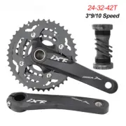 MTB Bicycle Crankset 24-32-42T 3 Gear Hollow One Piece Crank with 170mm Crank