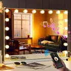 Smart Mirror with Lights Bluetooth Speaker USB Power Charging Large Hollywood Li
