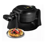 Double Belgian Waffle Maker 180° Flip, 1400W, Nonstick, Black, New, AICOOK