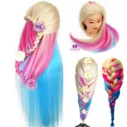 Colorful Mannequin Manikin Head Cosmetology Doll Head Practice Styling w/ Clamp