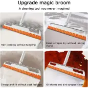 Floor Squeegee 56in Household Broom with 4 Removable Poles 180-Degree·-