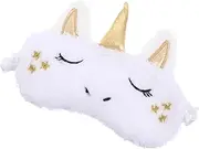Healvian 1Pc Adorable Unicorn Plush Sleeping Mask Soft Comfortable Eye Cover with Elastic Band for Travel Home Hotel Create Cozy Sleep Environment Sleep