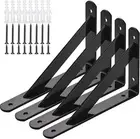 Heavy Duty Shelf Brackets, 8 in X 5 in Wall Mount L Steel Bracket for Floating