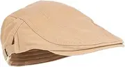 [Yardenfun] Men's Classic Newsboy Cap Peaked Brim Soft Cotton Beret Hat Fashionable Driving Cap Khaki