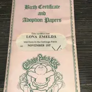 Cabbage Patch Doll Preemie Birth Certificate Lona Imelda