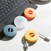 SITAKE 4PCS Cable Management, Retractable Portable Cord Organizer, 4 Colors Flexible Cable Organizer for Home Office Classroom (Round)