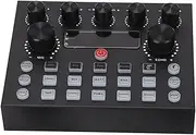 Stereo Sound Mixer, LowNoise Working Dual Channel DJ Mixer, Precision SubMixing USB Live Sound Card, for PC Recording Gaming Live Streaming