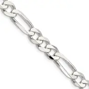 22 Inch Sterling Silver 7.5mm Figaro Chain