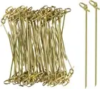 200 PCS Bamboo Knot Skewers for Apizers and Drinks, 4.7 Inch Natural Bamboo T...