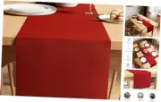 Dining Table Runner 13"x79" | Yarn Dyed Fine Ribbed Cotton 13x79 in Solid Red