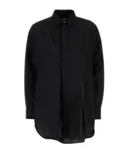 Sacai Curved Hem Suiting Shirt 1,2 black