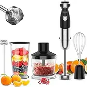 Handheld Juicer, Multifunctional Food Processor, Stainless Steel Body, 12 Adjustable Speeds, for Chopping, Grinding, Mixing and Meal Preparation