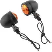 Turn Signal Indicator 2PCS Universal Motorcycle Turn Signal Indicator Light Amber Motorbike Blinker Headlight 12V Waterproof LED Lamp (Color : A)