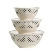 Mixing Bowls Airtight Lids - Set of 3 Bamboo Fiber Salad Bowls Nesting Bowls Se