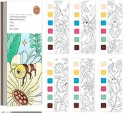 1 Set Water Colouring Books for Children Pocket Water Coloring Book with Paints and Water Pen Insect Theme Water Colors Paint Set,Princess Insect Land