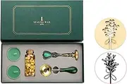 Wax Seal Stamp kit, Roseflower Premium Wax Seal Kit with 1* Vintage Scepter Stamp, 1* Melting Spoon, 2* Pieces Candles, 1*Bottle Wax Beads, 23 * 11cm #1