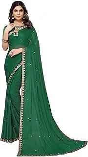 [BishtHub Fashion] Women's Georgette Silk Thread Work Saree With Unstitched Blouse Piece