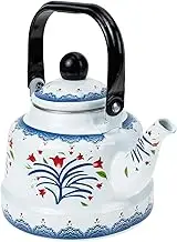 TOPPERFUN Enamel Tea Kettle Thickened Water Pot Stovetop Safe Elegant Design for Home and Restaurant Use Comfortable Handle Lightweight and Easy to Carry